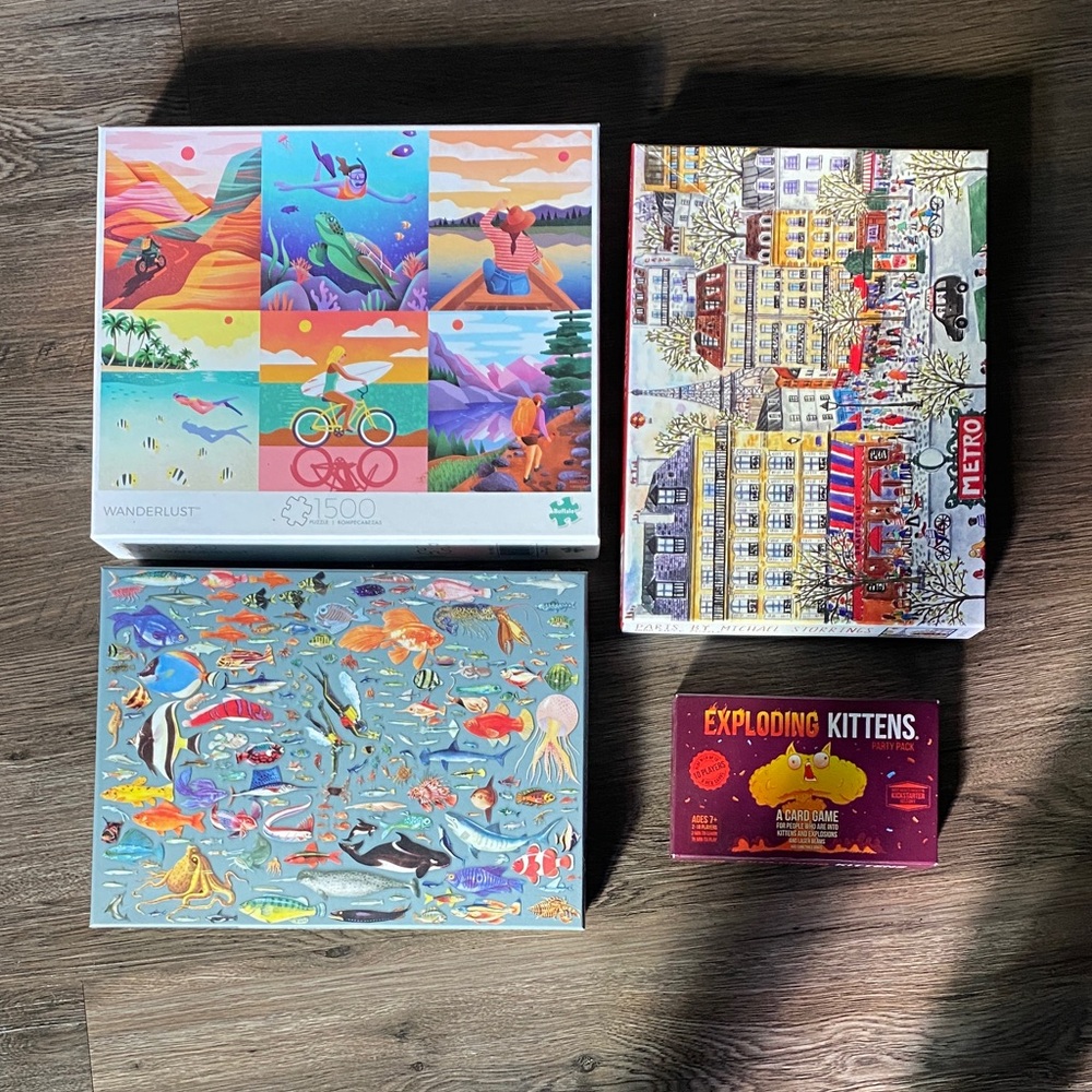 Colorful Puzzle and Card Game Set